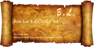 Barla Lóránt névjegykártya