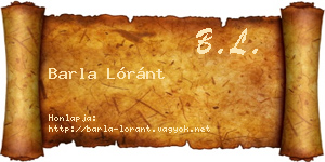 Barla Lóránt névjegykártya